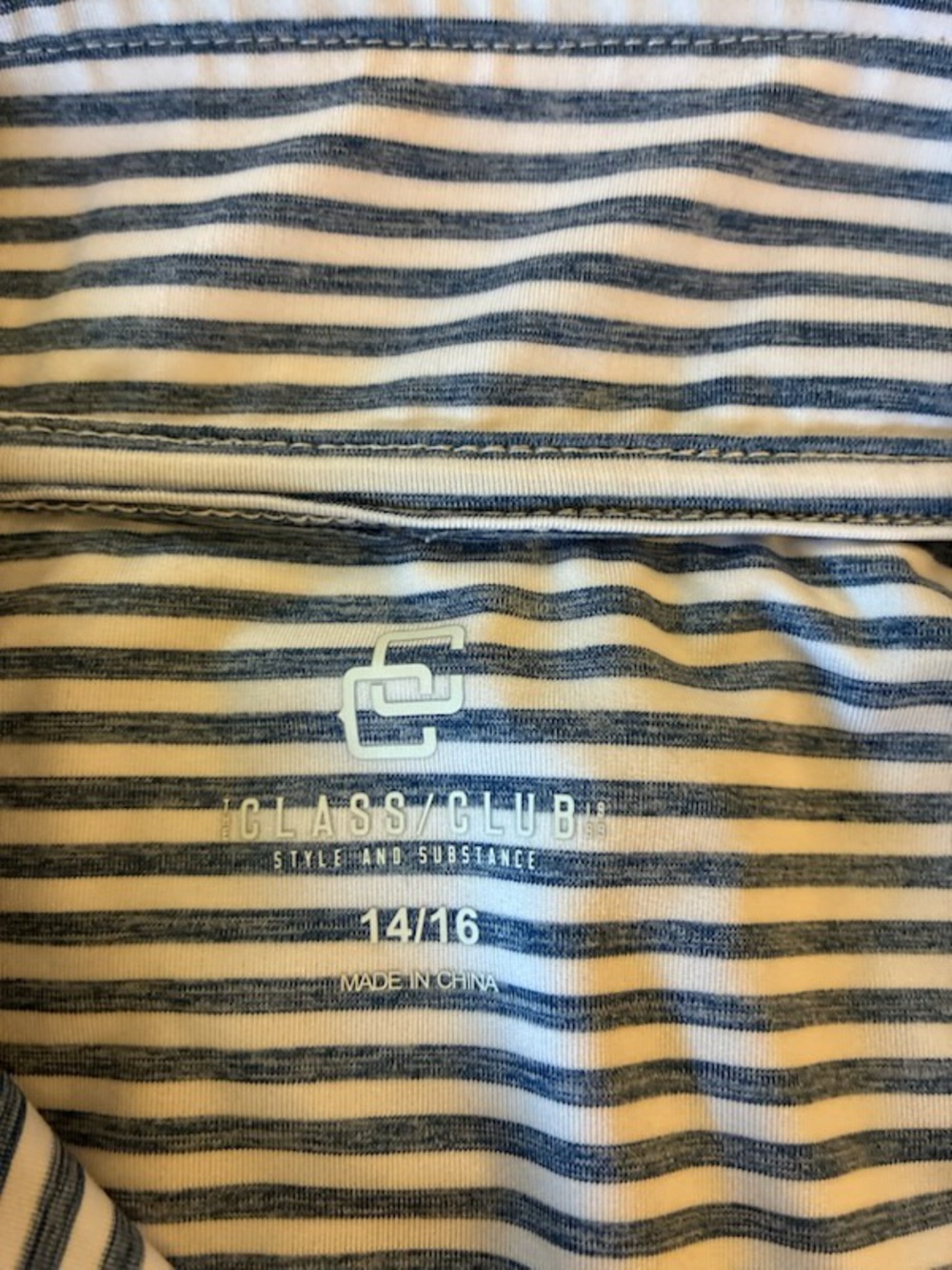 Class Club Boy’s Blue and White Striped Zip-Up Sweater - Picture 2 of 6